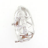 Sterling Silver Semi Mount Pendant Setting Round RD 12x12mm Slide Pendant Syzjewelry